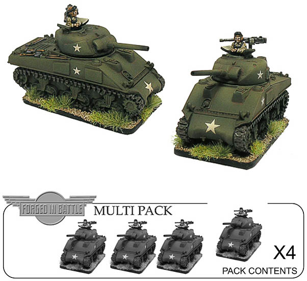 15mm Sherman M4A3 dry 75mm Platoon Pack (4)