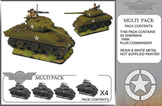 15mm Sherman M4A3 wet 76mm Platoon Pack (4)