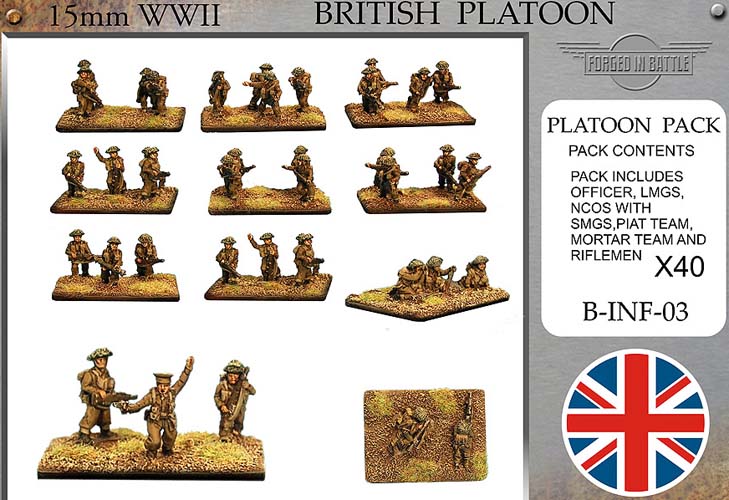 15mm British infantry platoon (40)
