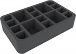 50 mm (60mm) figure foam tray 16 slots med botten half-size