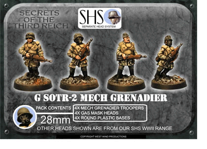Mech Grenadiers GWHER 45 Auto Rifles Gas Mask Heads (SHS)