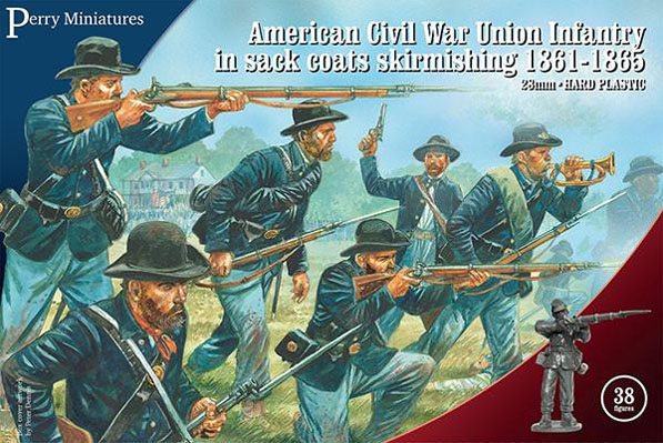 American civil war union infantry in sack coats skirmishing