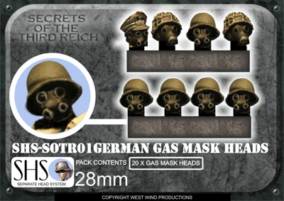 German Gas Mask Heads in Helmets (20)