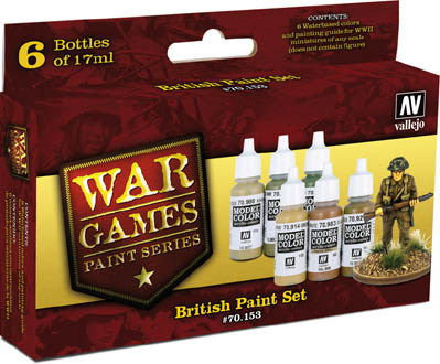 British Infantry Vallejo WW2 Wargames Paint Set (6)