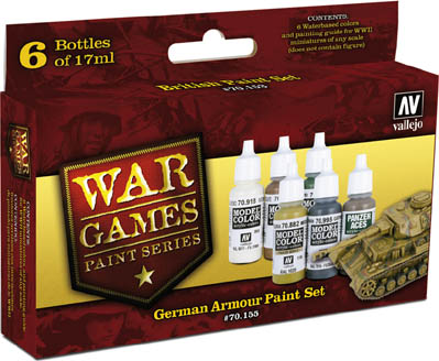 German Armour Vallejo WW2 Wargames Paint Set (6) German Armour Vallejo WW2 Wargames Paint Set (6)