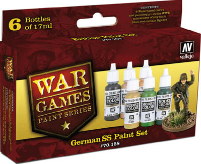 German SS Infantry Vallejo WW2 Wargames Paint Set (6) German SS Infantry Vallejo WW2 Wargames Paint Set (6)